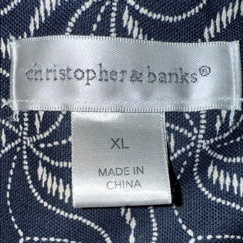CJ Banks Navy and White Patterned Blazer - Picture 6 of 8